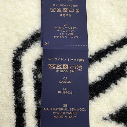 Louis Vuitton Scarf Monogram Blast Knit Black White Noir Black