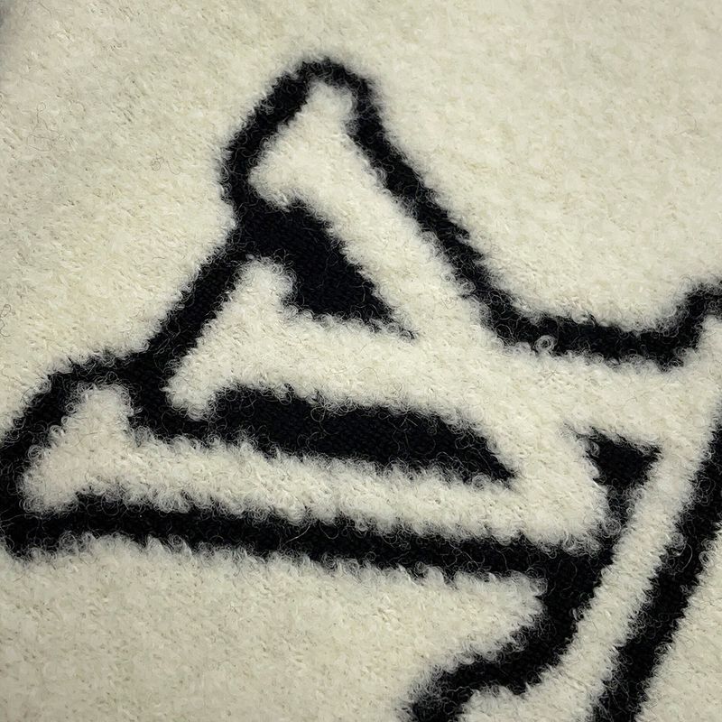 Louis Vuitton Scarf Monogram Blast Knit Black White Noir Black