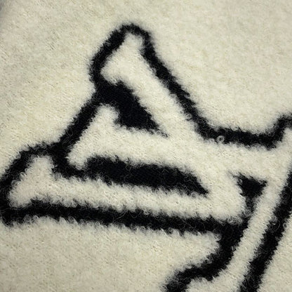 Louis Vuitton Scarf Monogram Blast Knit Black White Noir Black
