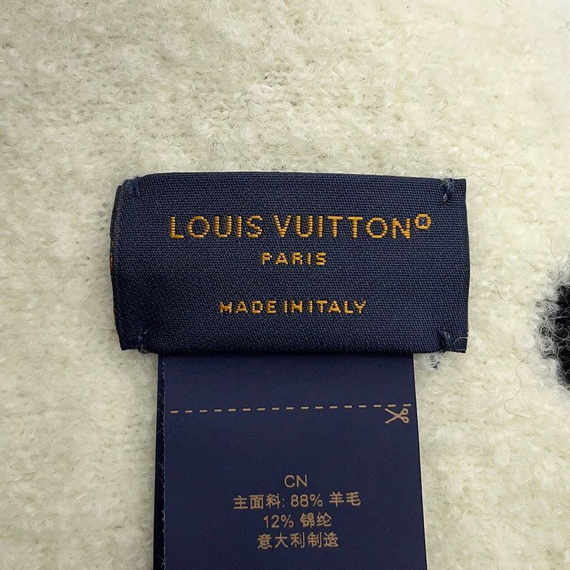 Louis Vuitton Scarf Monogram Blast Knit Black White Noir Black