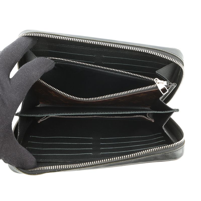 Louis Vuitton Wallet Monogram Macassar Zippy XL Noir Black
