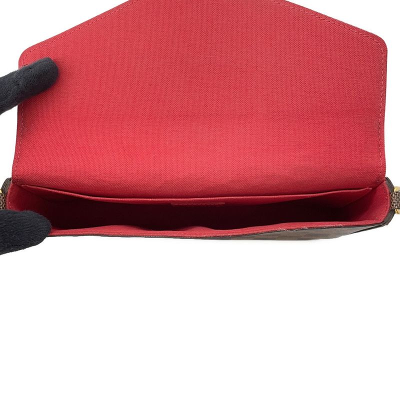 Louis Vuitton Chain Wallet Damier Ebene Pochette Felicie