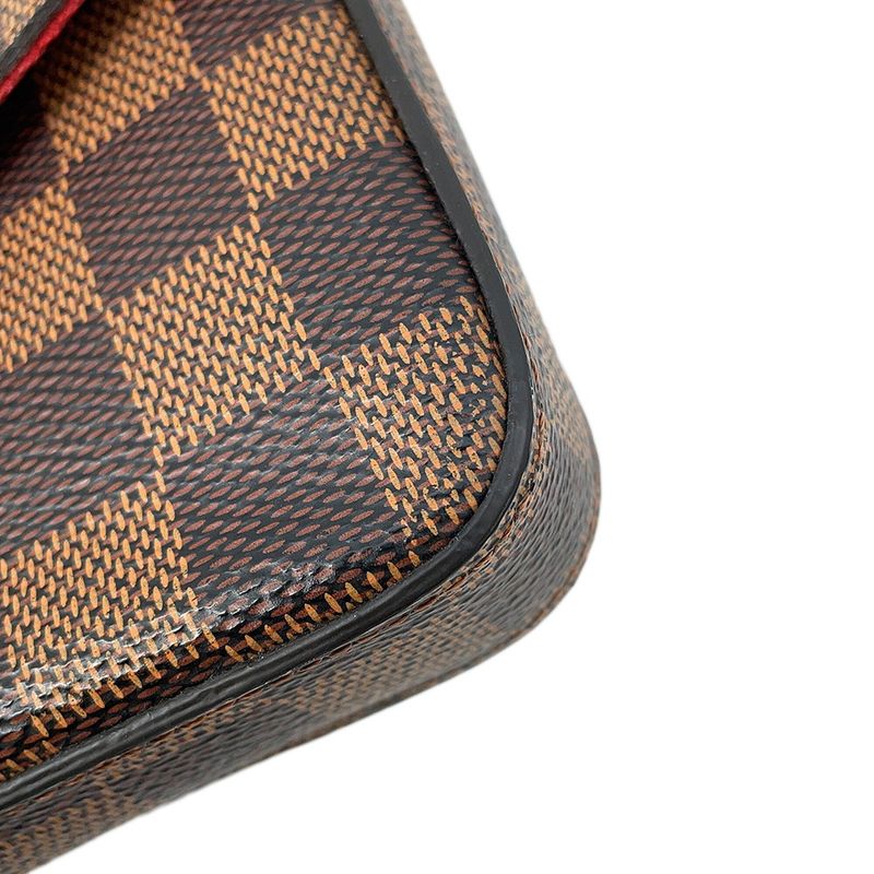 Louis Vuitton Chain Wallet Damier Ebene Pochette Felicie