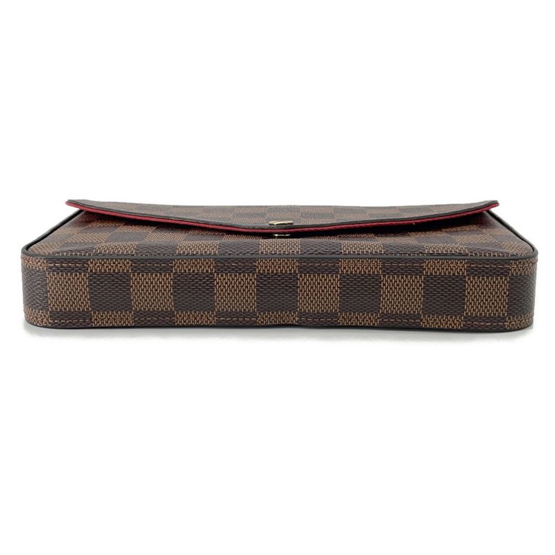 Louis Vuitton Chain Wallet Damier Ebene Pochette Felicie