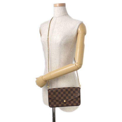 Louis Vuitton Chain Wallet Damier Ebene Pochette Felicie