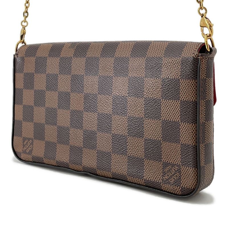 Louis Vuitton Chain Wallet Damier Ebene Pochette Felicie