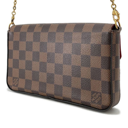 Louis Vuitton Chain Wallet Damier Ebene Pochette Felicie