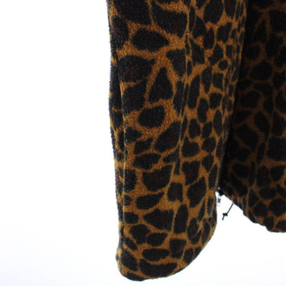 Balenciaga Leopard Print Oversize Fleece Jacket Hoodie XS Brown