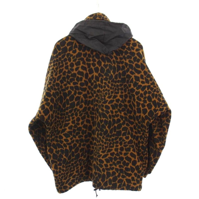 Balenciaga Leopard Print Oversize Fleece Jacket Hoodie XS Brown