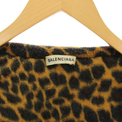 Balenciaga Leopard Print Oversize Fleece Jacket Hoodie XS Brown