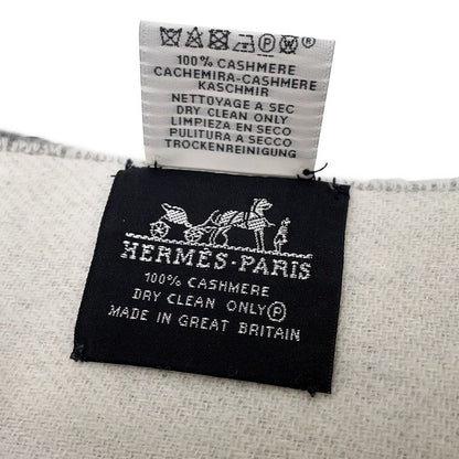 Hermes Scarf Double Face Green Flannel Cote D'ivoire Shawl