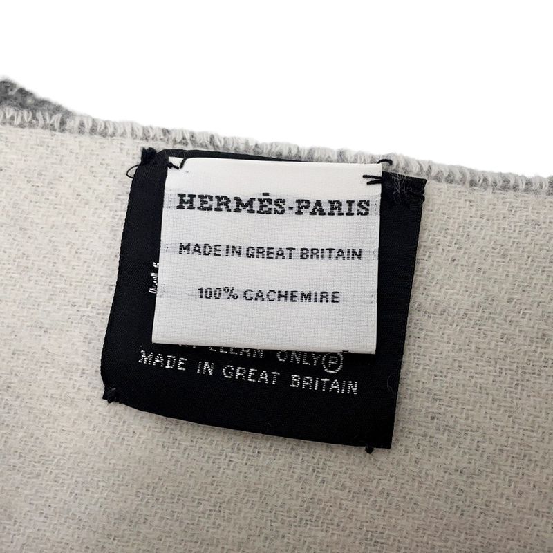 Hermes Scarf Double Face Green Flannel Cote D'ivoire Shawl