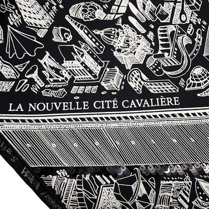 Hermes Scarf Carre 90 Preche Cite Cavalier Night Cavalry City Silk Spangol