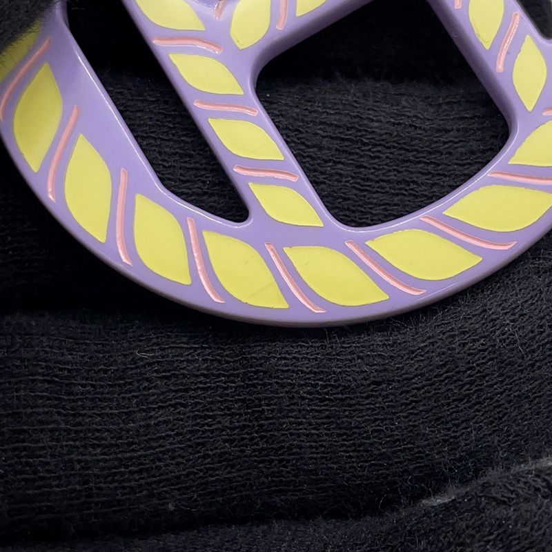 Hermes Earrings Equipe Nautic Buffalo Horn Lavender-yellow