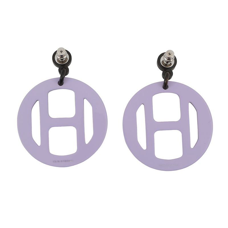 Hermes Earrings Equipe Nautic Buffalo Horn Lavender-yellow
