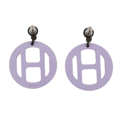 Hermes Earrings Equipe Nautic Buffalo Horn Lavender-yellow