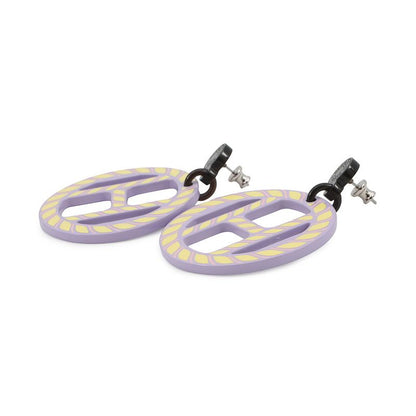 Hermes Earrings Equipe Nautic Buffalo Horn Lavender-yellow