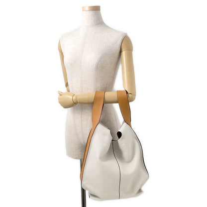 Loewe Tote Color Block Hobo Leather 2-Way Handbag Ivorybrown