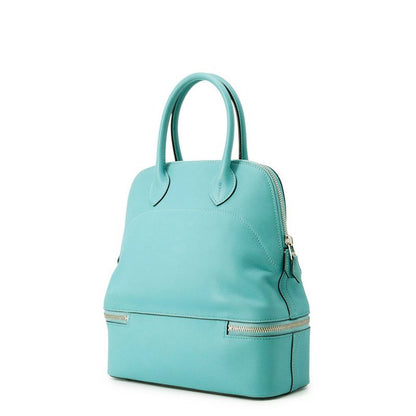 Hermes Handbag Bolide Cles Blue Atoll Silver Swift