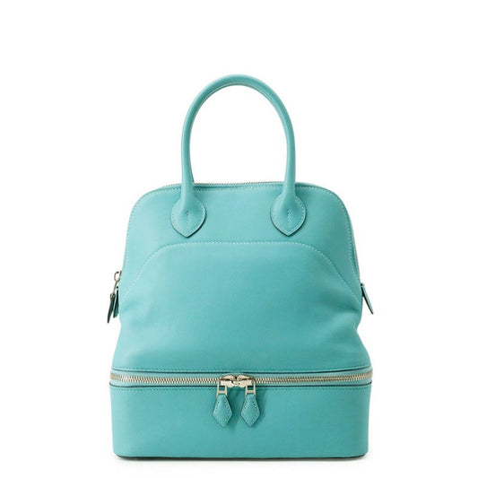 Hermes Handbag Bolide Cles Blue Atoll Silver Swift
