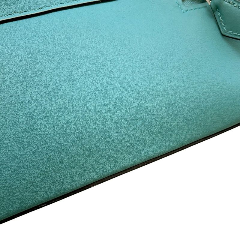 Hermes Handbag Bolide Cles Blue Atoll Silver Swift