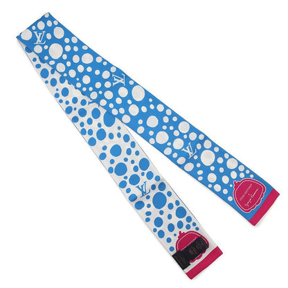 Louis Vuitton Scarf Bandeau Infinity Dot LV Yk Silk White Blue-multicolor