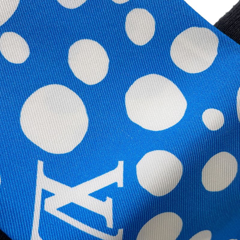 Louis Vuitton Scarf Bandeau Infinity Dot LV Yk Silk White Blue-multicolor