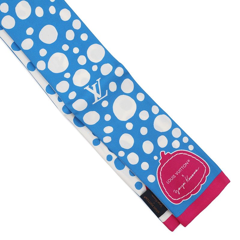 Louis Vuitton Scarf Bandeau Infinity Dot LV Yk Silk White Blue-multicolor