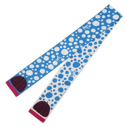 Louis Vuitton Scarf Bandeau Infinity Dot LV Yk Silk White Blue-multicolor