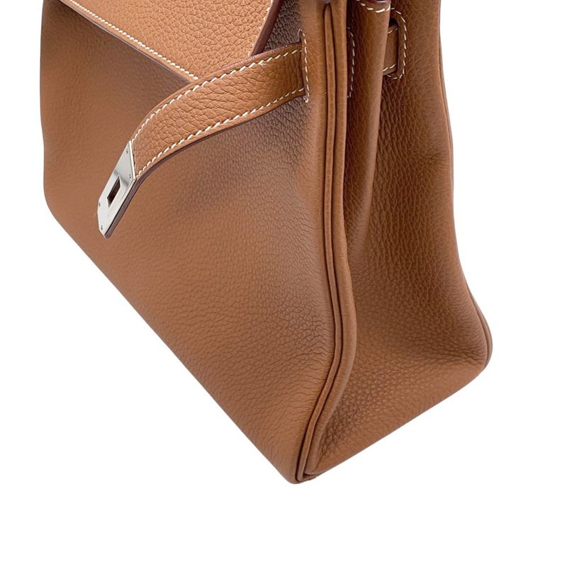 Hermes Handbag Kelly 28 Inner Sewing Gold Silver Togo 2-Way