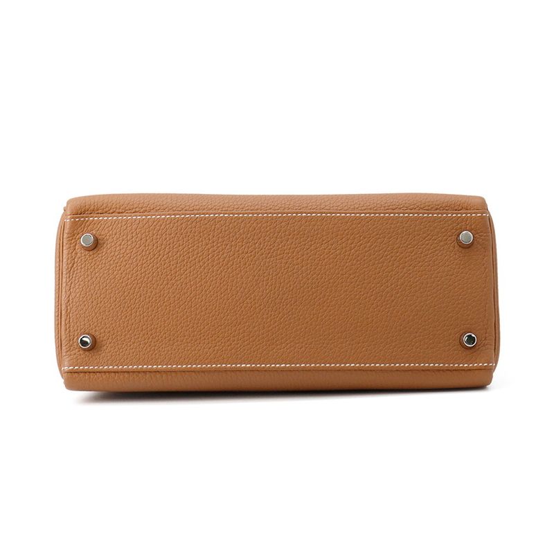 Hermes Handbag Kelly 28 Inner Sewing Gold Silver Togo 2-Way