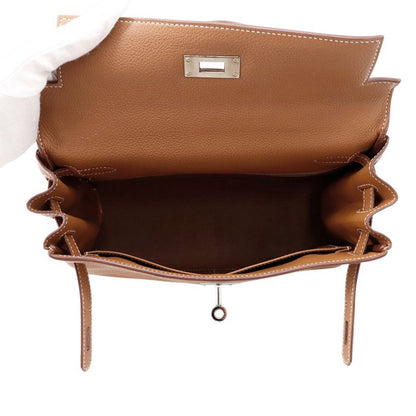 Hermes Handbag Kelly 28 Inner Sewing Gold Silver Togo 2-Way