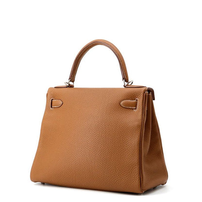 Hermes Handbag Kelly 28 Inner Sewing Gold Silver Togo 2-Way