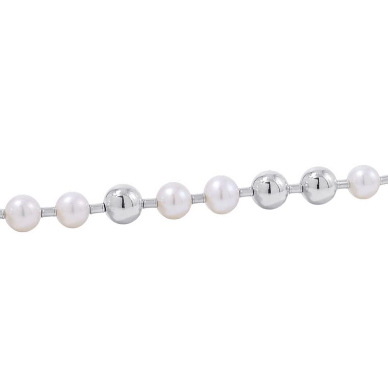 Tiffany & Co. Necklace Fresh Water Pearl Ball Silver