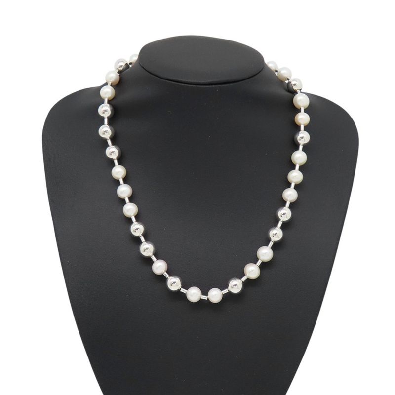 Tiffany & Co. Necklace Fresh Water Pearl Ball Silver