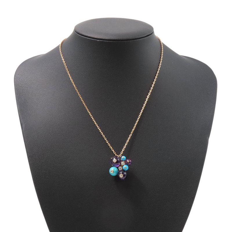 Cartier Necklace Delice de Gore Amethyst Turquoise Diamond 18K Pink