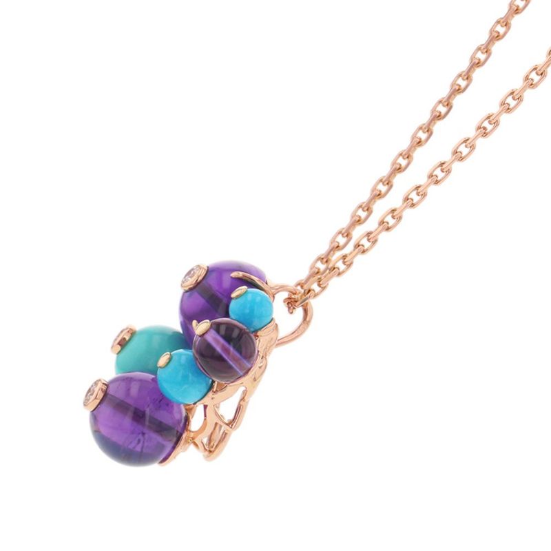 Cartier Necklace Delice de Gore Amethyst Turquoise Diamond 18K Pink