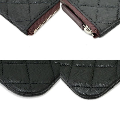 Chanel Classic Small Zip Pouch Black Silver
