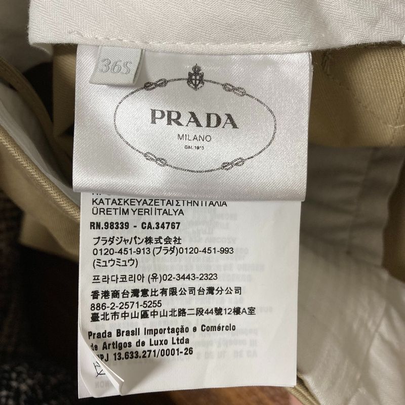 Prada Fit Chino Midi Skirt 36 Beige