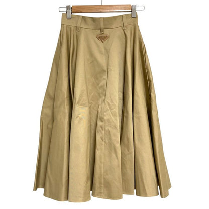 Prada Fit Chino Midi Skirt 36 Beige