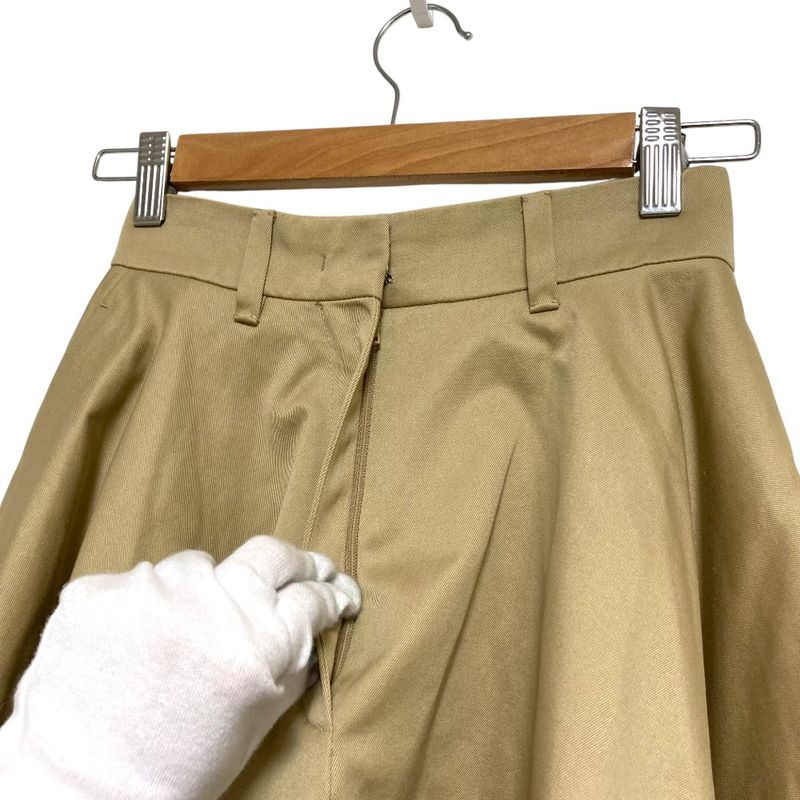 Prada Fit Chino Midi Skirt 36 Beige