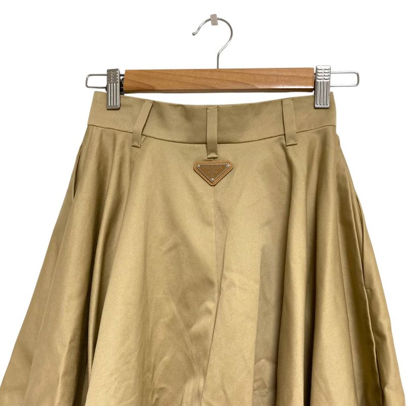 Prada Fit Chino Midi Skirt 36 Beige