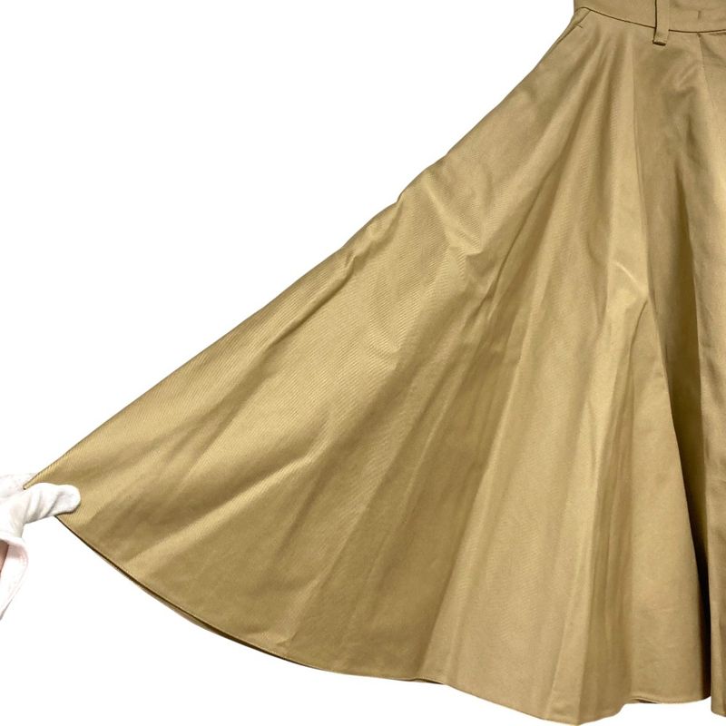 Prada Fit Chino Midi Skirt 36 Beige