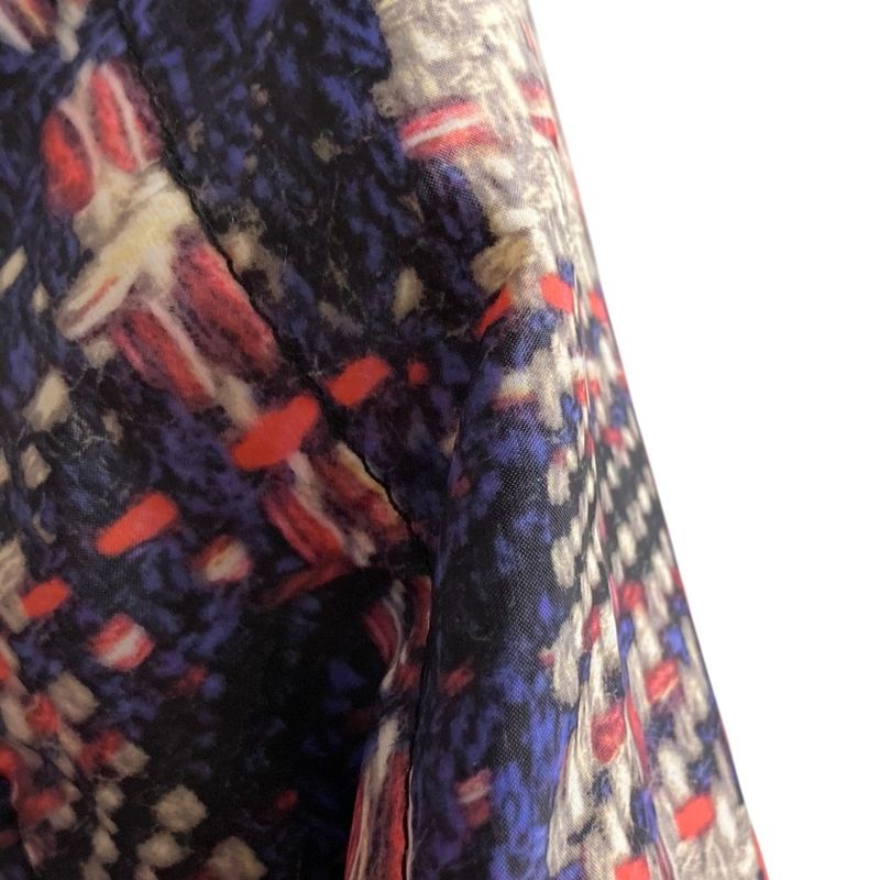 Chanel Tweed Transfer Print Padding Jacket 34 Navy Multicolor