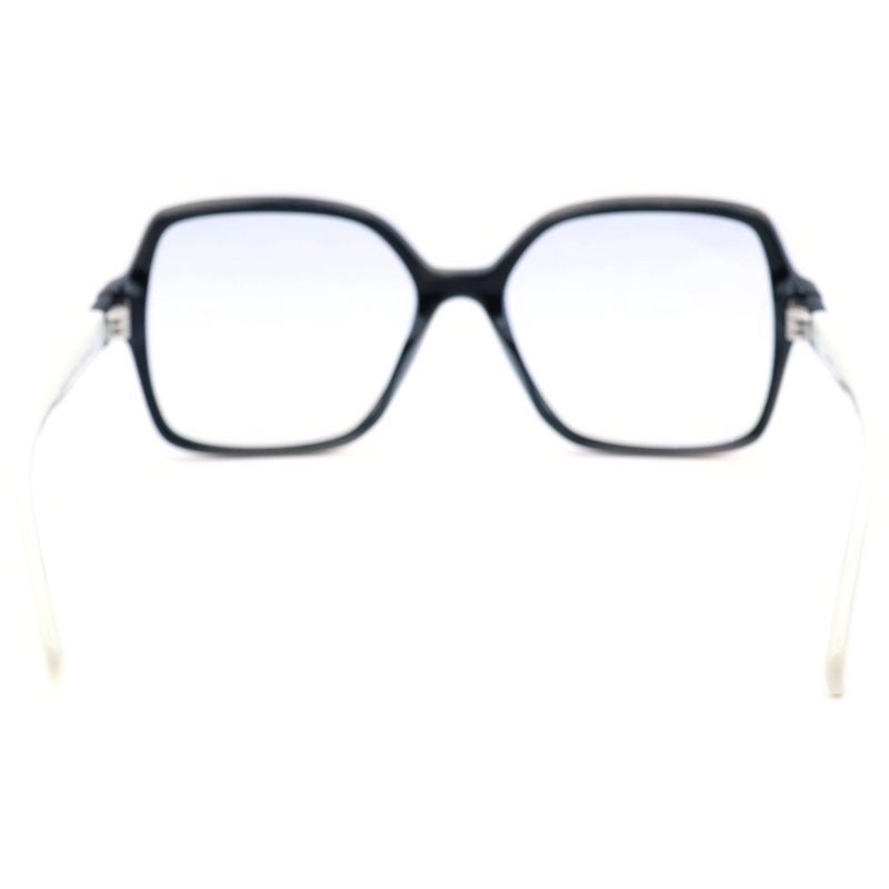 Chanel Optical CC Logo Square Shape Sunglasses Black Frame Blue Lens