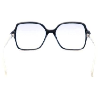 Chanel Optical CC Logo Square Shape Sunglasses Black Frame Blue Lens