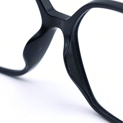 Chanel Optical CC Logo Square Shape Sunglasses Black Frame Blue Lens
