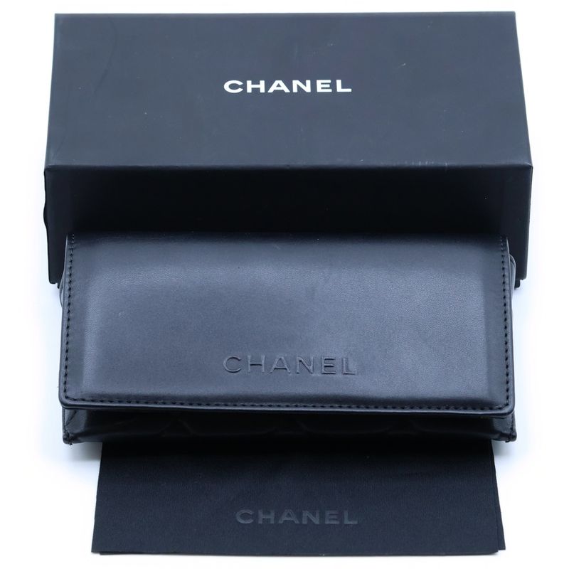 Chanel Optical CC Logo Square Shape Sunglasses Black Frame Blue Lens