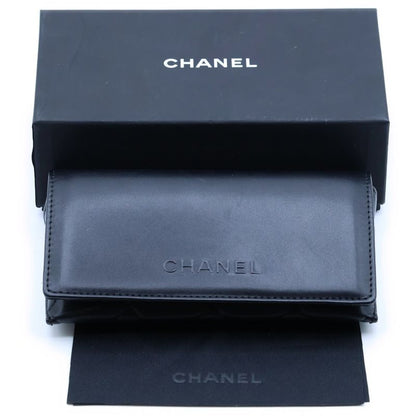 Chanel Optical CC Logo Square Shape Sunglasses Black Frame Blue Lens