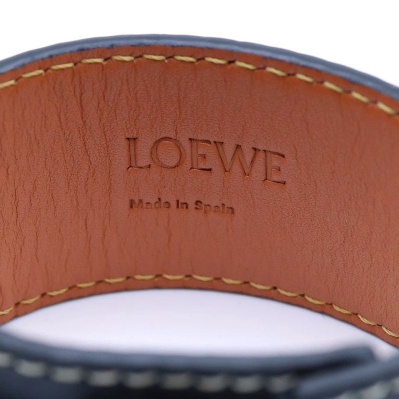 Loewe Anagram Leather Bracelet Black
